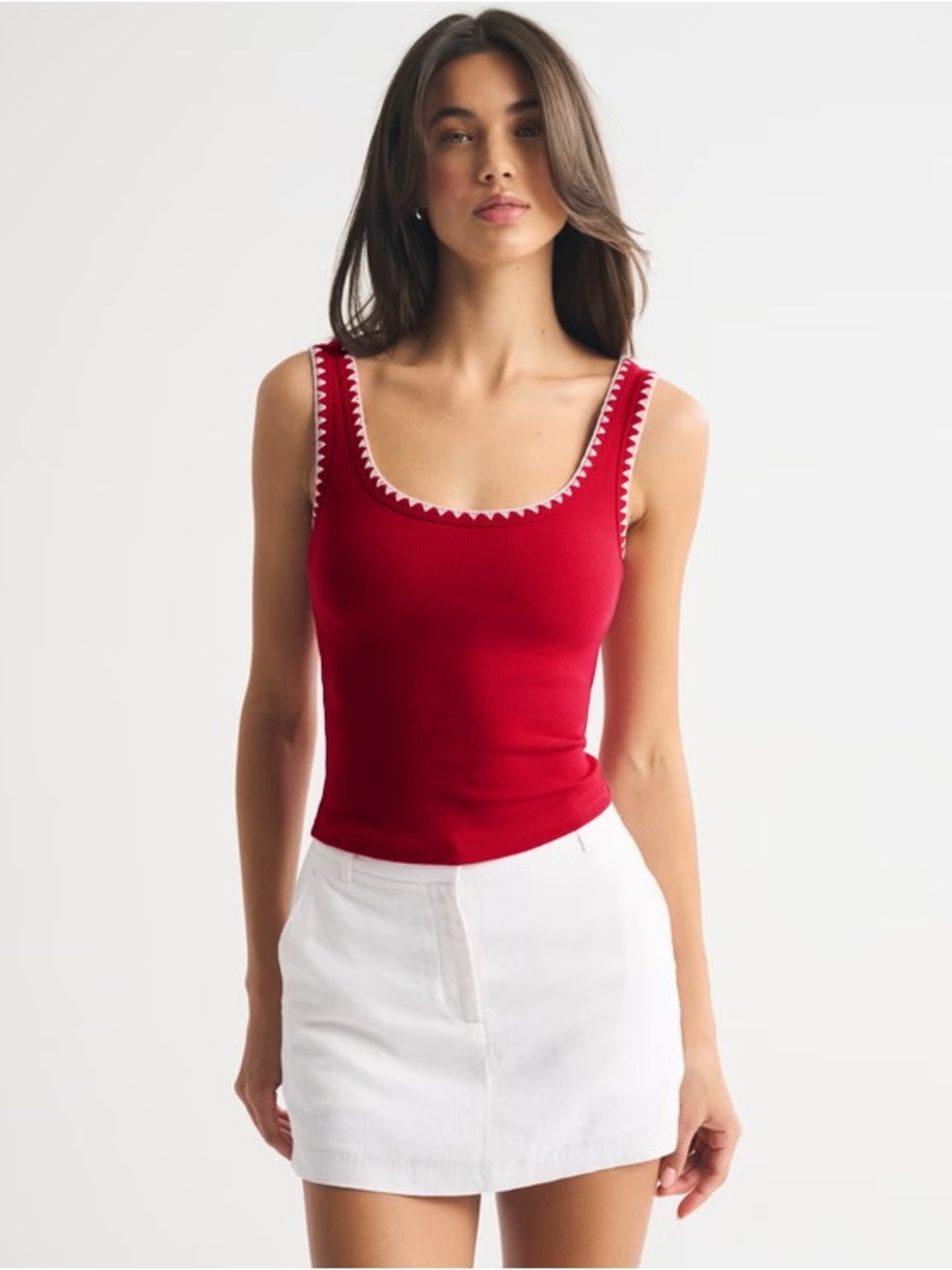 bra-free rib scoopneck tank